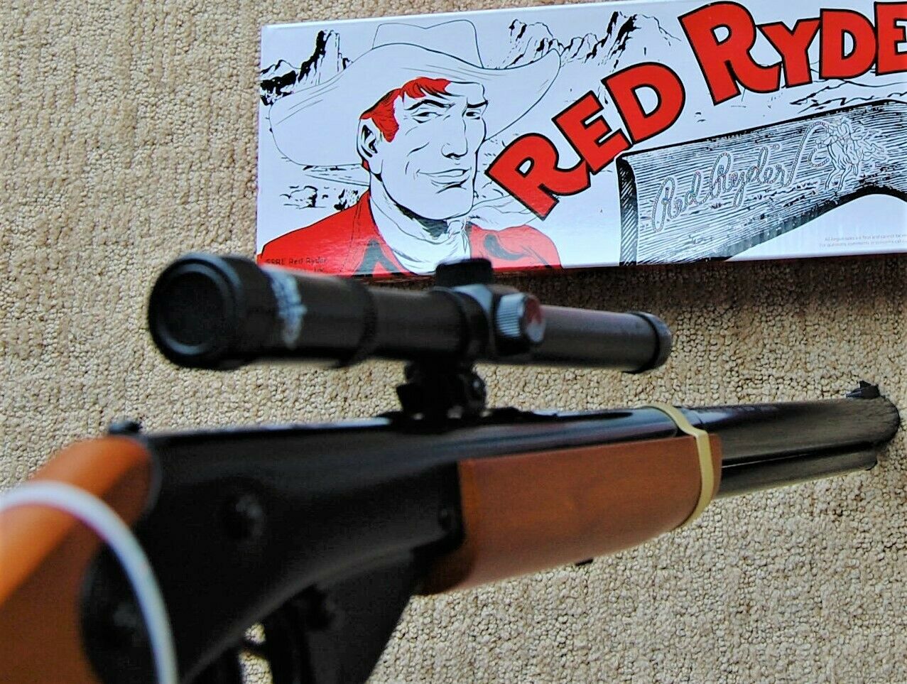 Daisy Red Ryder BB Gun With Scope, RR 80TH Anniv Bronze Medal,  BB'S & Targets.