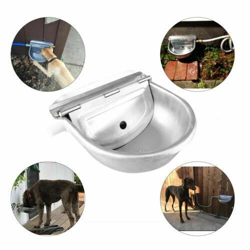 Stainless Steel Automatic Dog Waterer Bowl Farm Water Trough Auto Drinking Bowl